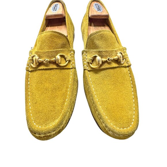 Retro Charles Jourdan Monseiur Galliano Yellow Suede Horsebit Loafers - Picture 6 of 10